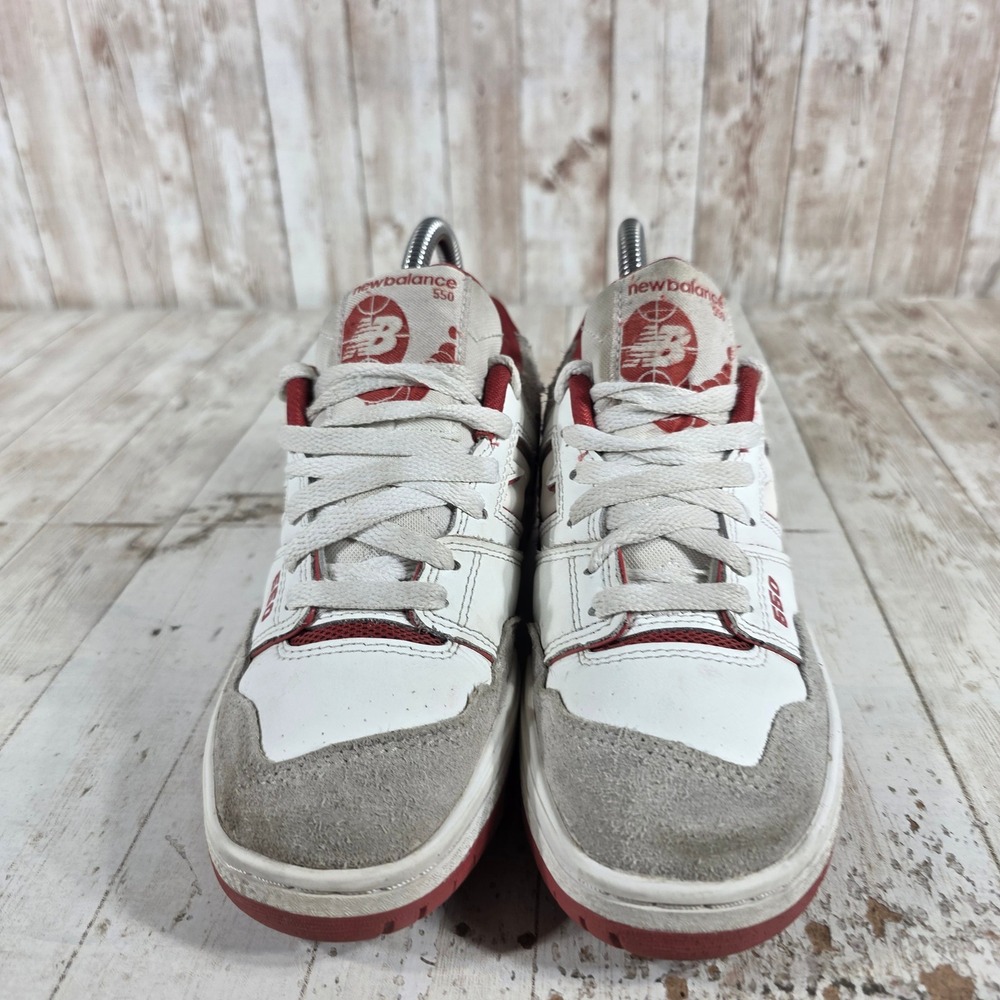 New Balance 550 Womens 6.5 White Red Grey Leather Sneakers GSB550TF - Picture 2 of 8